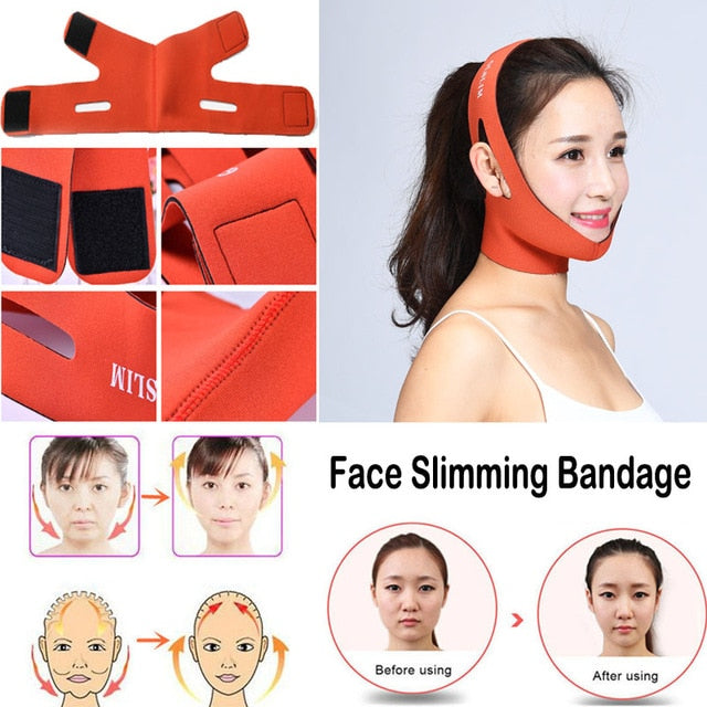 Reduce Double Chin Strap Face-lift Bandage Belt Shape Facial Slimming Mask